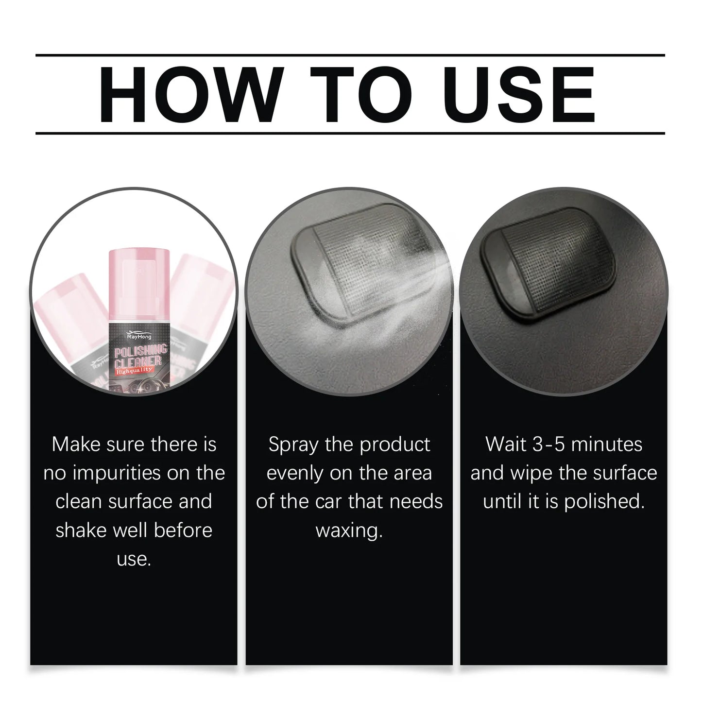 Rahong Car Interior Cleaner Remove Dirts Cleaning Leather Stains Restoring Polishing Lasting Brightness Protect Interior Cleaner