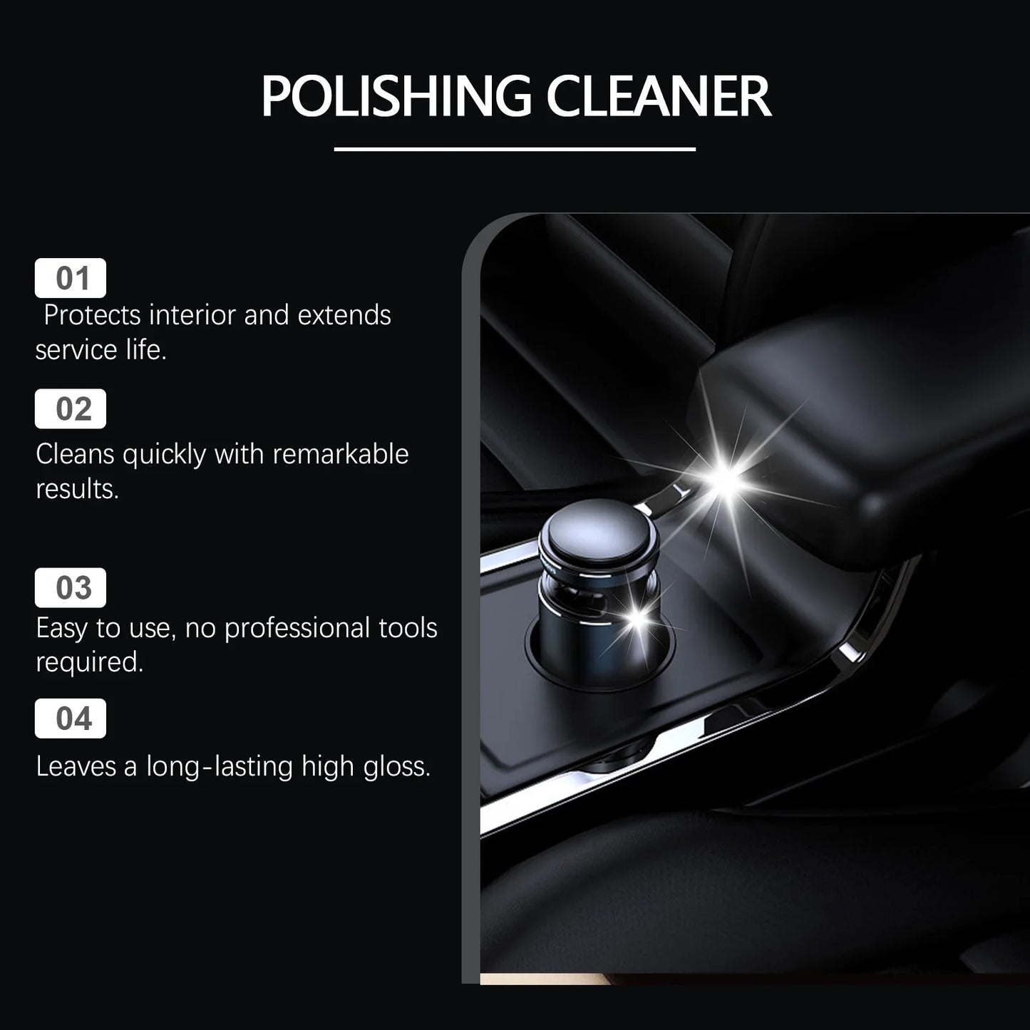 Rahong Car Interior Cleaner Remove Dirts Cleaning Leather Stains Restoring Polishing Lasting Brightness Protect Interior Cleaner