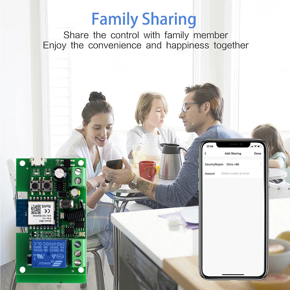 Tuya Smart WIFI Garage Door Opener Switch RF 433 Home Automation Appliance Controller AC DC7-32V Voice Control Alexa Google Home