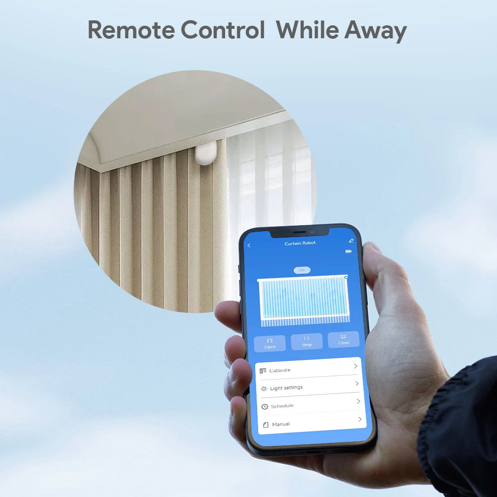 Tuya Zigbee/Bluetooth Track Curtain Robot Tuya Smart Rail Curtain Robot Smart Curtain Pusher Robot Support Siri Alexa Voice