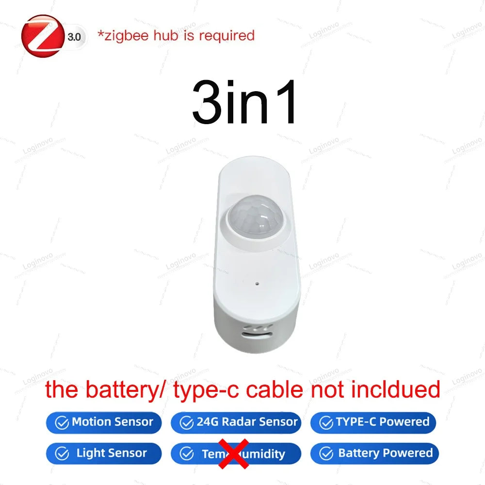 Zigbee Tuya Mmwave Radar Presence Sensor Motion Sensor With Light Detection Optional Temperature & Humidity Support Smart Life