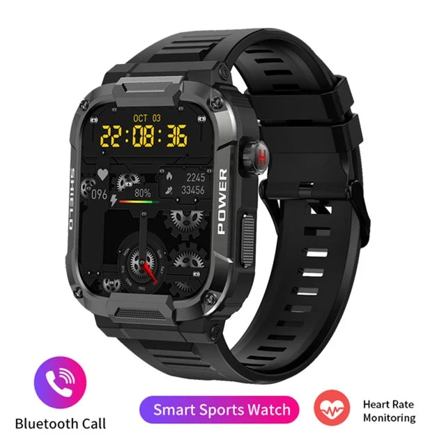 GEJIAN MK66 Smart Watch Men Large Battery Music Playback Fitness Tracker IP68 Waterproof Bluetooth Call Sports Smart Watch