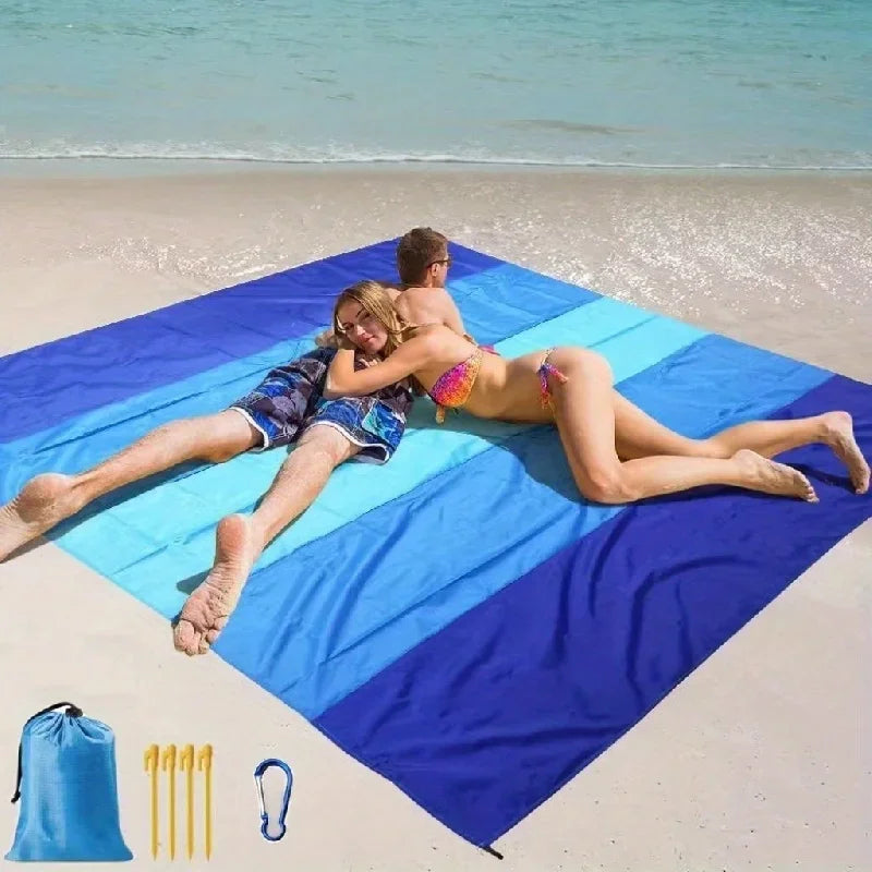1pc Oversized Waterproof Beach Blanket for 4-7 Adults Quick Drying Sandproof Picnic Mat Outdoor Travel Camping Lightweight
