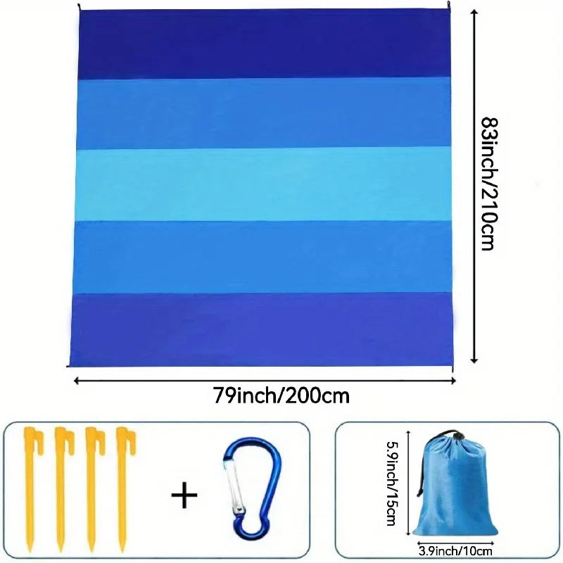 1pc Oversized Waterproof Beach Blanket for 4-7 Adults Quick Drying Sandproof Picnic Mat Outdoor Travel Camping Lightweight