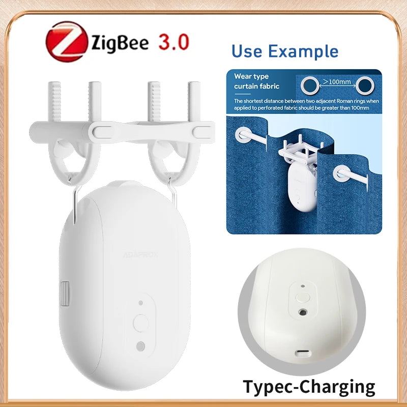 Tuya Zigbee/Bluetooth Track Curtain Robot Tuya Smart Rail Curtain Robot Smart Curtain Pusher Robot Support Siri Alexa Voice