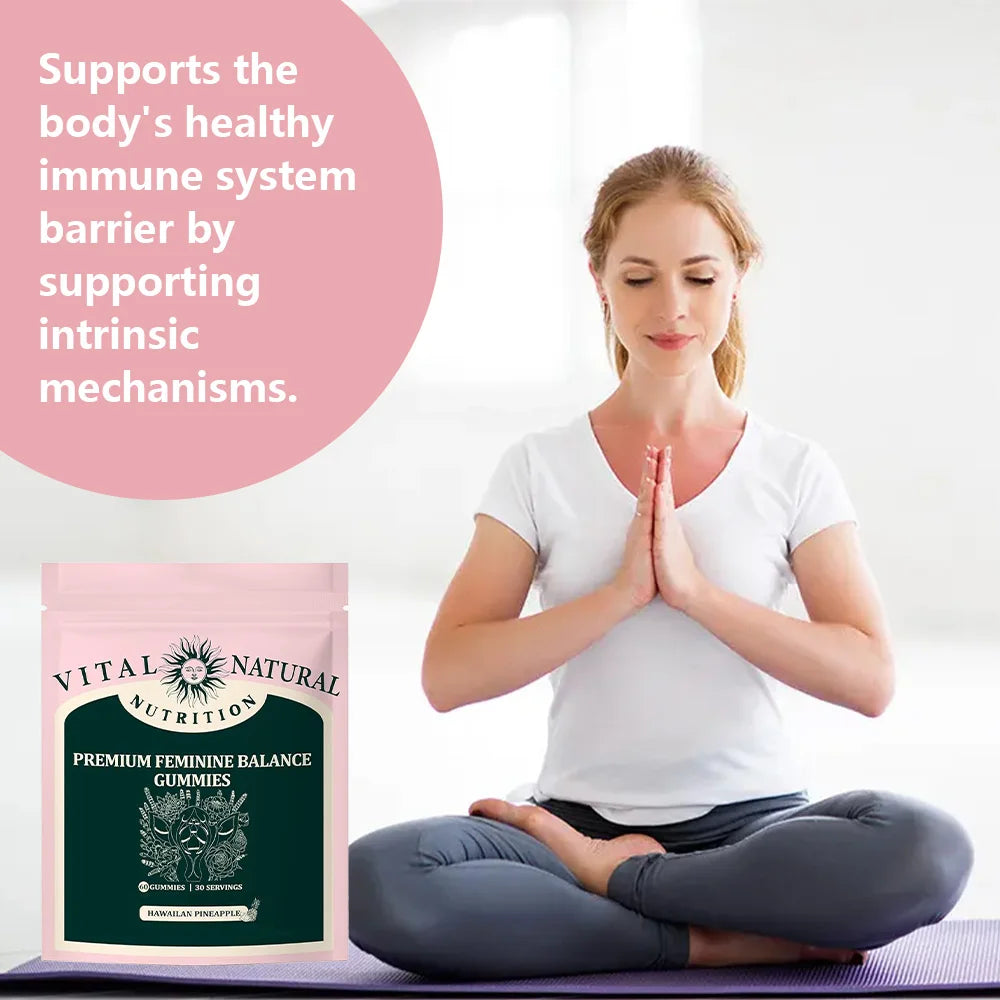 Feminine Balance Gummies for Women’s Health - Immune Support, Vegan, Gluten-Free - Hawaiian Pineapple - 60 Gummies