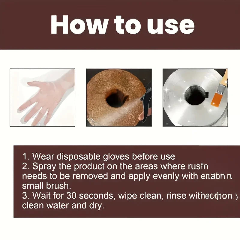 Easy Rust Remover for Iron Oxide & Rust Removal, Chrome Metal Surface Protector, Portable Car Care Essential, Long-Lasting Shine