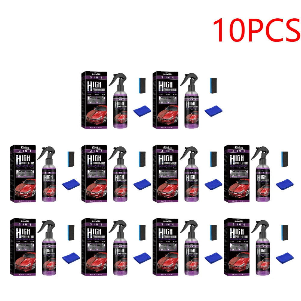 3 IN 1 Car Quick Ceramic Coating Spray 100ml High Protection Car Coating Wax Polishing Spray Auto Body Compound Scratch Repair