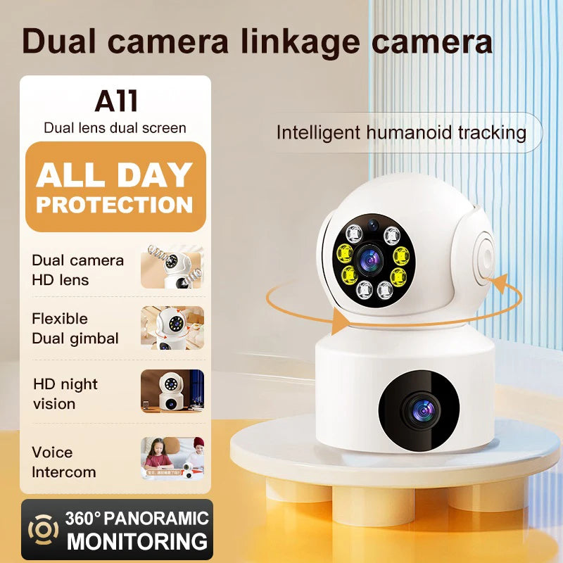 Xiaomi Dual Lens 360°Rotatable Camera 4K WiFi Surveillance Auto Tracking 2 way Audio Night Vision Monitor Smart Home Mini Camera