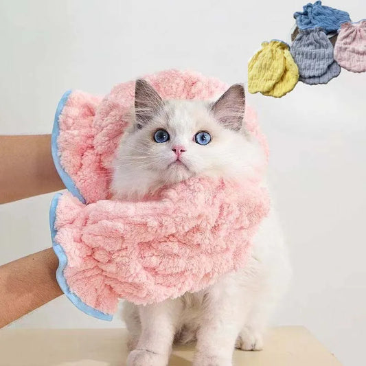 Pet Bath Towels Cat Dog Toy Quick-drying Bath Absorbent Glove Bath Towel Kitten Grooming Self Cleaning Massage Cat Accessories