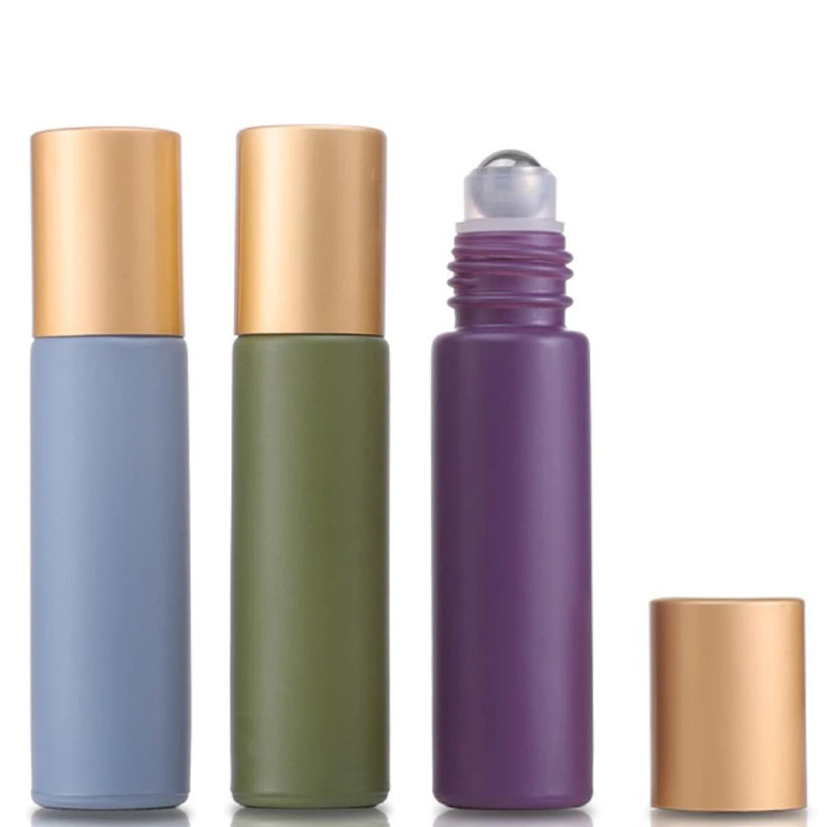 1X 10X 5ML 10ML Glass Morandi Roll On Bottle Essential Oils Roller Ball Vials for Perfume Aromatherapy Refillable Travel Perfume