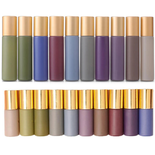 1X 10X 5ML 10ML Glass Morandi Roll On Bottle Essential Oils Roller Ball Vials for Perfume Aromatherapy Refillable Travel Perfume