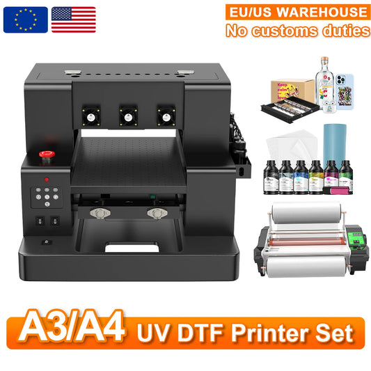 A3 UV DTF Printer ImpresoraXP600 UV Flatbed Printer For Acrylic Metal Plastic Sticker Printer Machine Bottle A4 UV DTF Printer