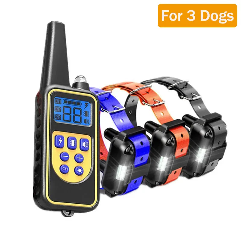 Electric Dog Training Collar Waterproof Dog Bark Collar Pet With Remote Control Rechargeable Anti Barking Device All Dogs Size