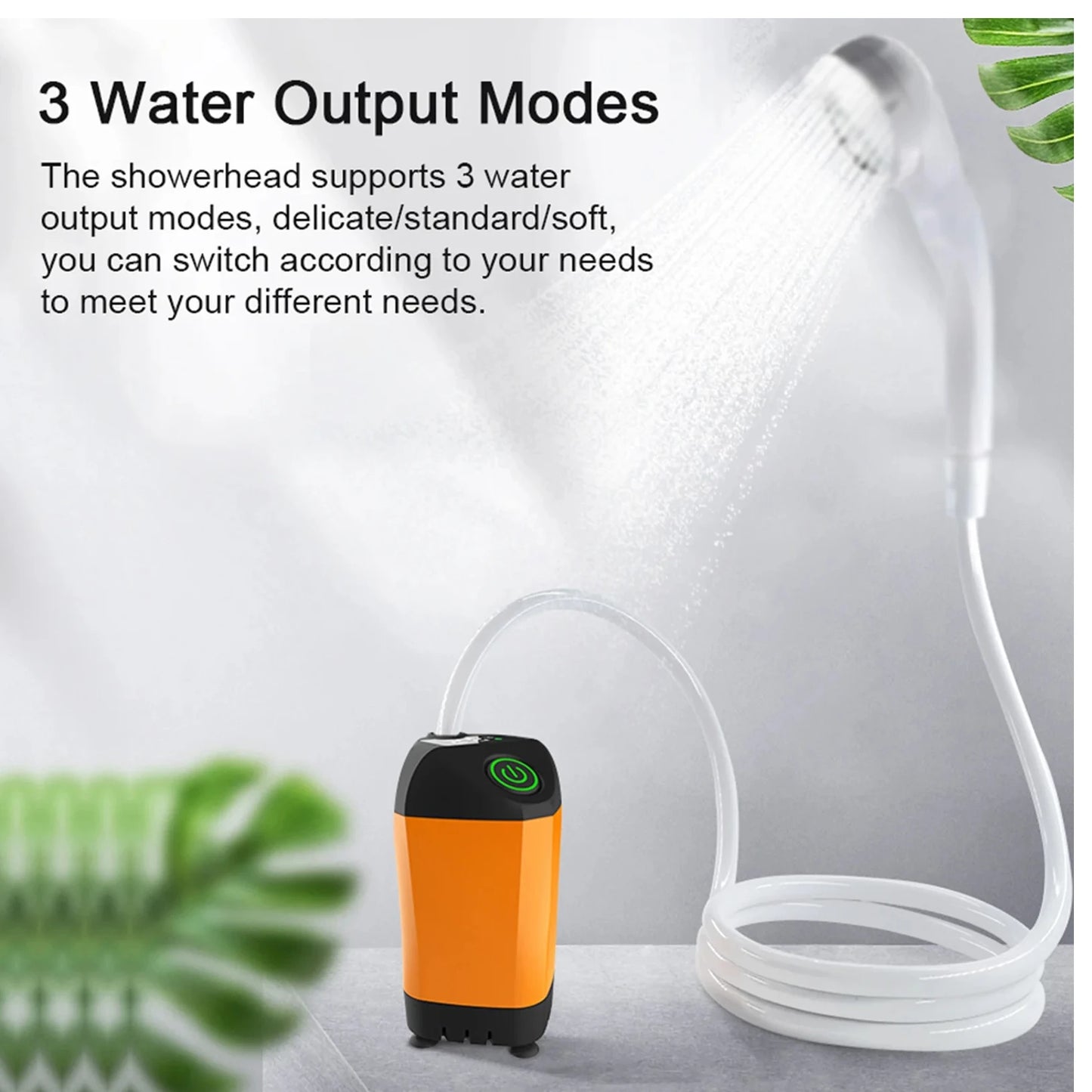Outdoor Camping Shower Portable Electric Shower Pump IPX7 Waterproof for Camping Hiking Backpacking Travel Beach Pet Watering