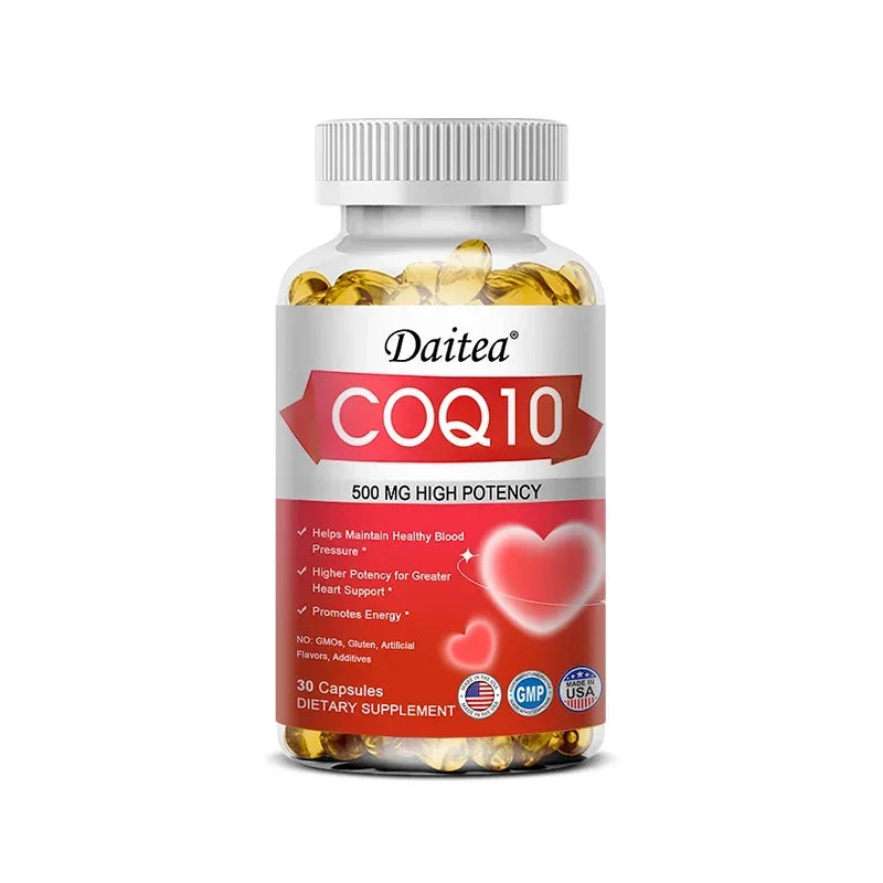 Coenzyme Q10 Capsules,High Concentration Vegetarian, Supports Blood Circulation, Stress Health and Physical Energy, Antioxidant