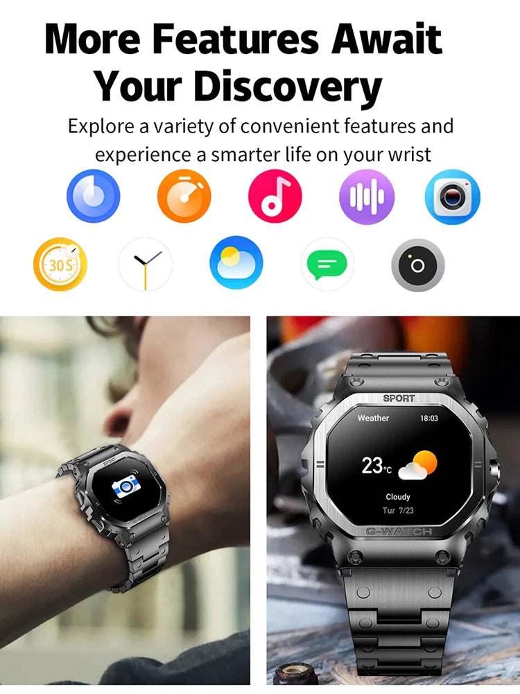 For Huawei Xiaomi 1.57 Inch Screen Smart Watch Mens Bluetooth Call Sport Waterproof Heart rate Blood Oxygen fashion SmartWatch