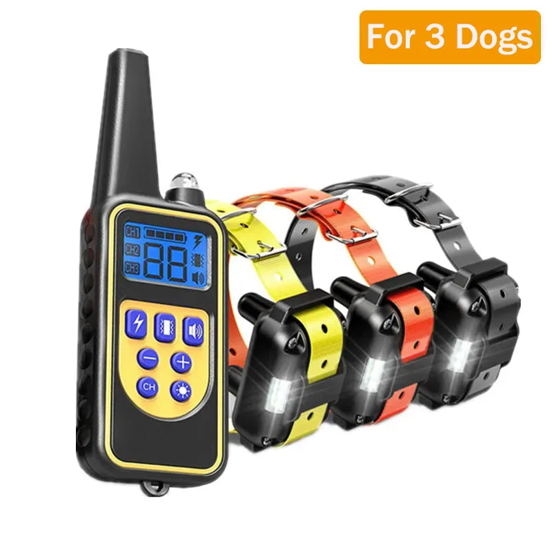 Electric Dog Training Collar Waterproof Dog Bark Collar Pet With Remote Control Rechargeable Anti Barking Device All Dogs Size