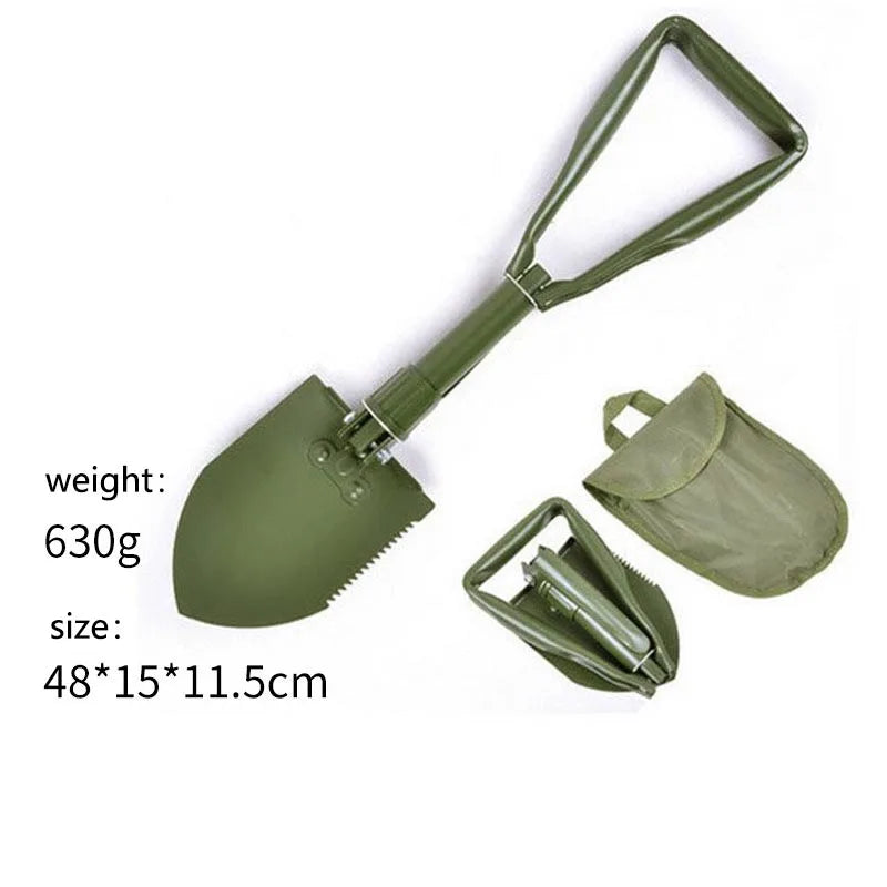 Foldable Portable Truck Mounted Engineer Shovel Camping Tent Outdoor Shovel Self-defense Survival Tool Compass Storage Bag