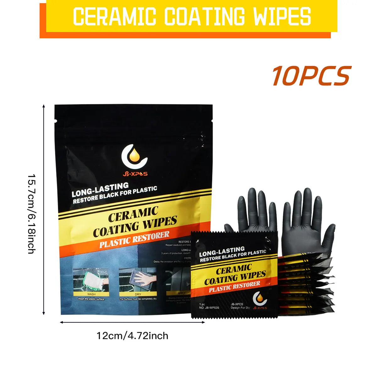 Car Plastic Restorer Back To Black Gloss Car Cleaning Products Plastic Leather Restore Auto Polish And Repair Coating Wipes