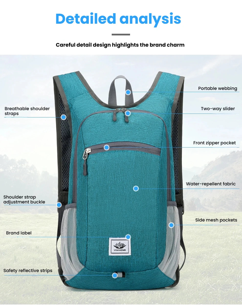 Portable Foldable Backpack,Men Women Ultralight Folding Bag,Outdoor Climbing Cycling Hiking Knapsack Travel Daypack