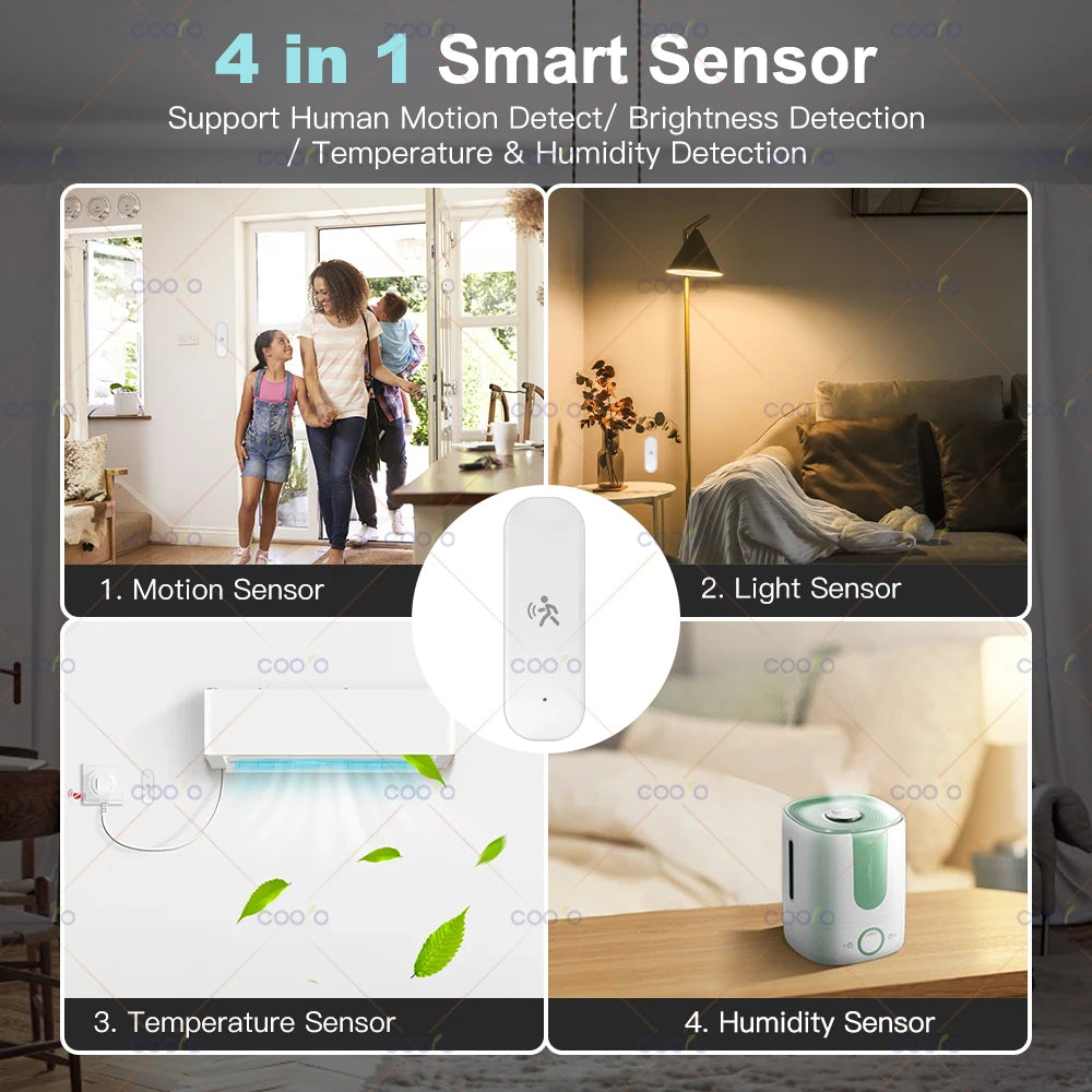Tuya Zigbee 10G MmWave Radar Motion Sensor Smart Human Body Sensor with Illuminance Temperature Humidity Support Zigbee2MQTT