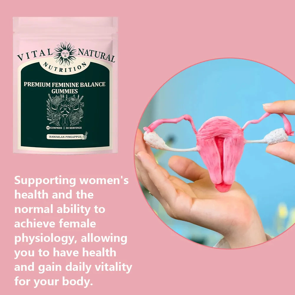 Feminine Balance Gummies for Women’s Health - Immune Support, Vegan, Gluten-Free - Hawaiian Pineapple - 60 Gummies