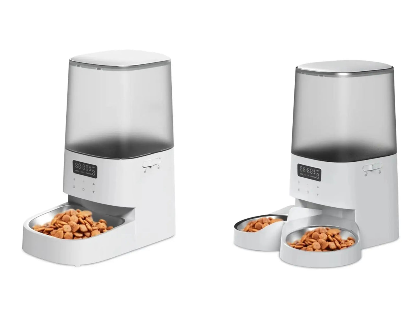 Hot Selling Intelligent 5L Smart Electric Pet Automatic Food Feeder Plastic Bottle with Double Stainless Steel Bowls Dog's Feed