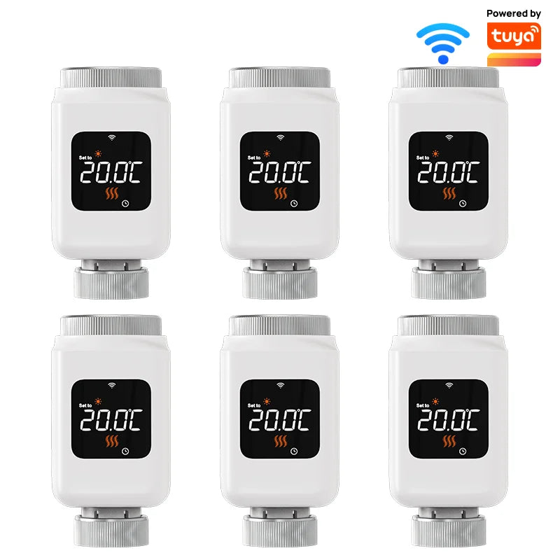 Tuya Smart WiFi Thermostatic Radiator Valve TRV Programmable APP Remote Temperature Controller Heater with Alexa Google Home