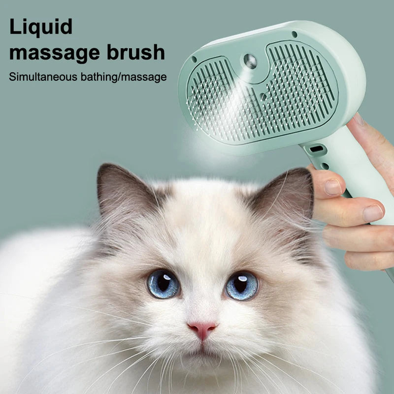 Cat Steam Brush Electric Spray Cat Hair Brushes Pet Massage Grooming Comb Self-Cleaning Pet Hair Removal Comb Pet Supplies