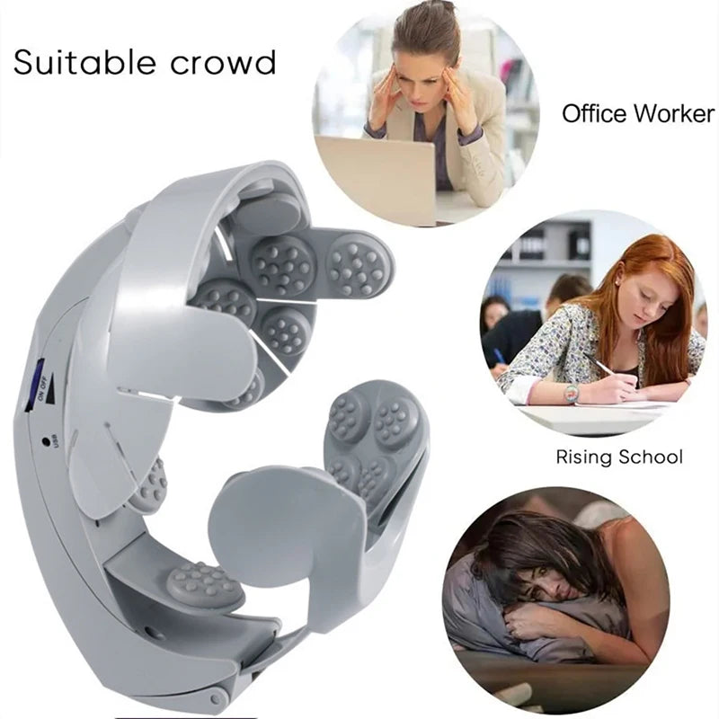 Electric Head Massage Relief Improve Sleep Vibration Relaxation Health Care Device Relax Easy Acupuncture Point Brain Massager