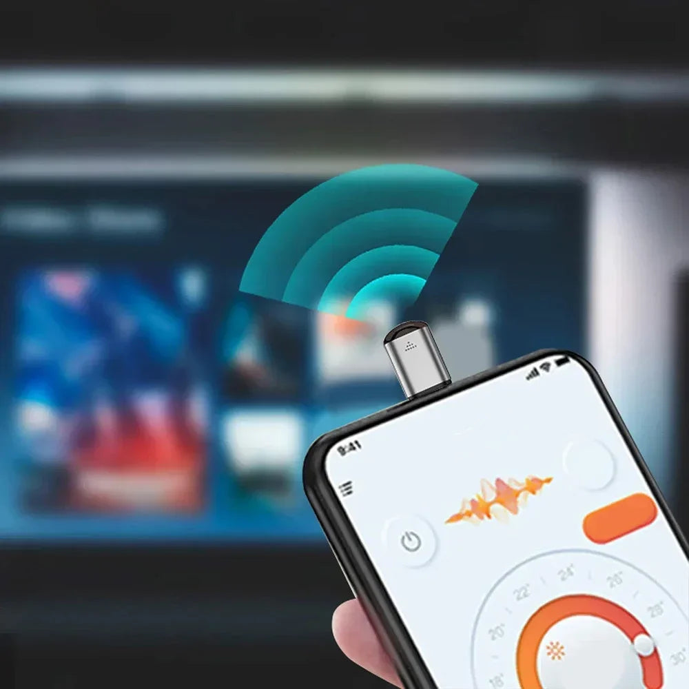 Type C Smartphone Infrared Transmitter Adapter Smart App Control for TV and Other Devices with Infrared Remote Functionality