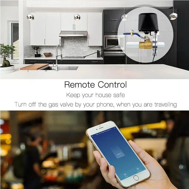 WiFi ZigBee Tuya Smart Valve Home Automation System Valve Control for Gas Water Voice Control Work with Alexa Echo Google Home
