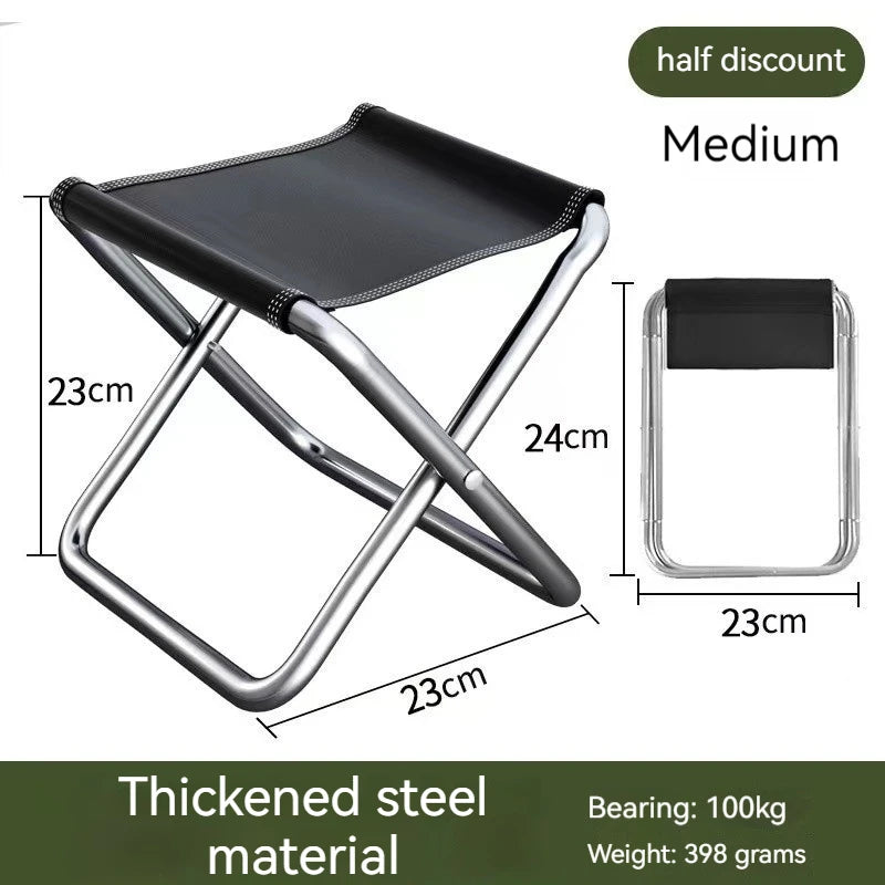 Outdoor Travel Chair Portable Folding Stool Camping Picnic Collapsible Foot Stool Fishing Hiking Beach Ultralight Chair Tools