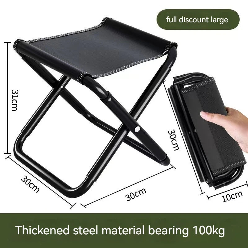 Outdoor Travel Chair Portable Folding Stool Camping Picnic Collapsible Foot Stool Fishing Hiking Beach Ultralight Chair Tools