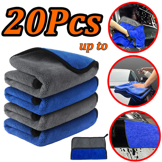 1-20Pcs Car Cleaning Towel Ultra-fine Fiber Household Car Wash and Cleaning Towel Care Cloth Car Parts Cleaning Kit