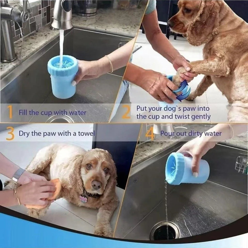 Pet Foot Washing Cup Dog Bath Pet Beauty Cleaning Wipe Free Automatic Foot Portable Cat Dirty Paw Cleaning Wash Brush Cup