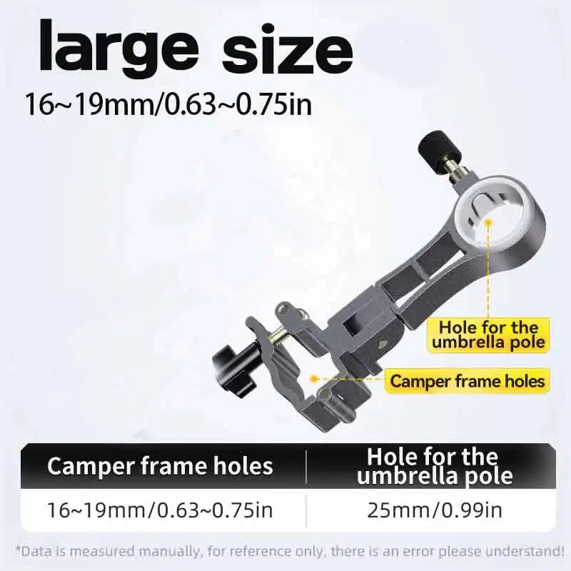 Adjustable Aluminum Alloy Camping Wagon Umbrella Holder Compact Durable Sunshade Stand with Secure Connection for Outdoor Picnic