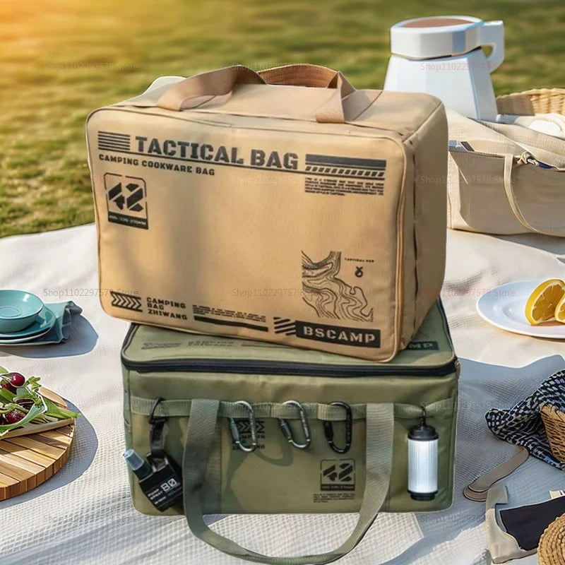 42L Thermal Insulated Folding Box - Waterproof Camping Utensils - Outdoor Equipment Storage Box - Tactical Camping Packing Bag