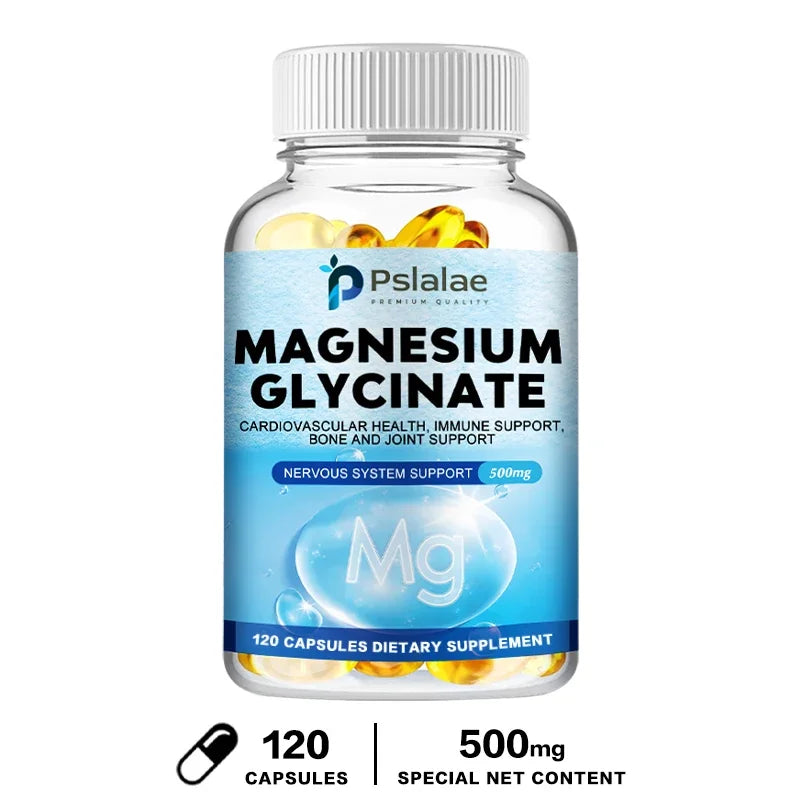 Magnesium Glycinate 500mg - Supports Muscle, Nerve, Joint and Heart Health, Promotes Deep Sleep