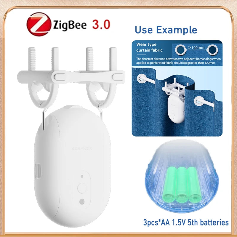 Tuya Zigbee/Bluetooth Track Curtain Robot Tuya Smart Rail Curtain Robot Smart Curtain Pusher Robot Support Siri Alexa Voice