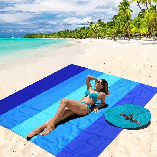1pc Oversized Waterproof Beach Blanket for 4-7 Adults Quick Drying Sandproof Picnic Mat Outdoor Travel Camping Lightweight