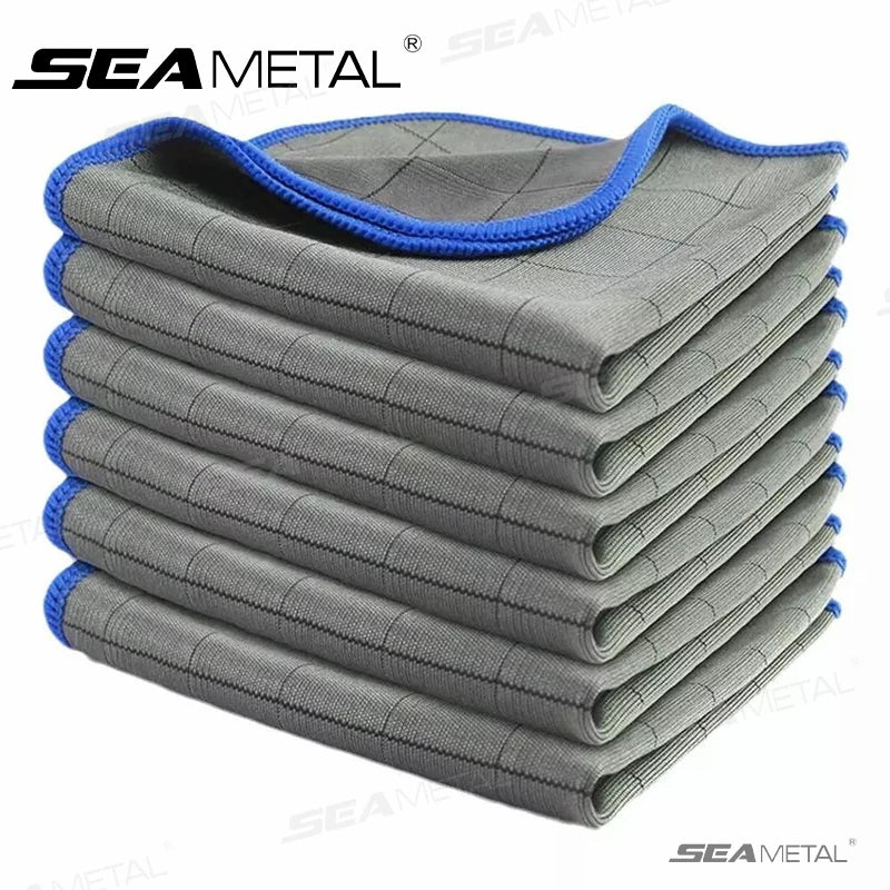 SEAMETAL Carbon Fiber Car Cleaning Cloth Washing Towel Lint-Free Glass Window Polishing Cloth Car/Household Universal Clean Rag