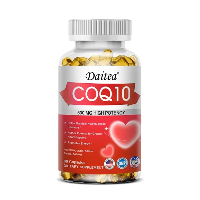 Coenzyme Q10 Capsules,High Concentration Vegetarian, Supports Blood Circulation, Stress Health and Physical Energy, Antioxidant
