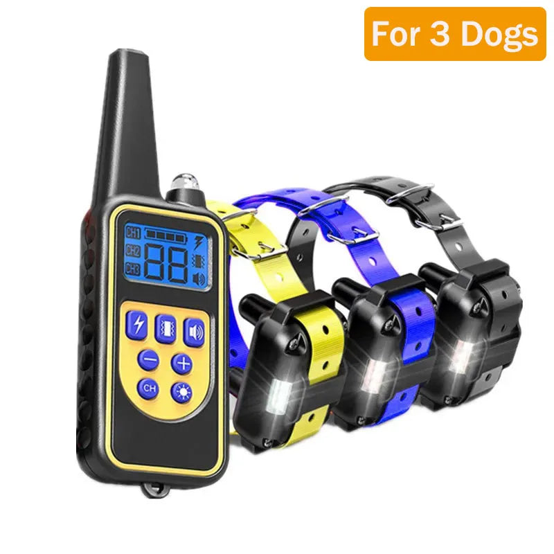 Electric Dog Training Collar Waterproof Dog Bark Collar Pet With Remote Control Rechargeable Anti Barking Device All Dogs Size