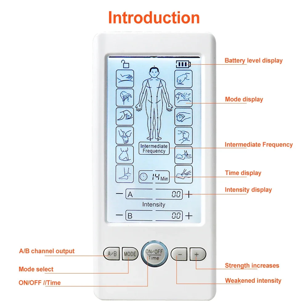 Electronic Low Frequency Physiotherapy TENS Massager Pulse Body EMS Muscle Stimulator Acupuncture Slimming Machine Health Care