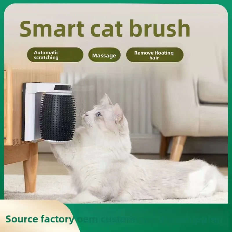 Fully Automatic Pet Smart Cat Brush Sensor Cat Grooming or dog Grooming Device to Remove Loose Fur, Scratch and Massage