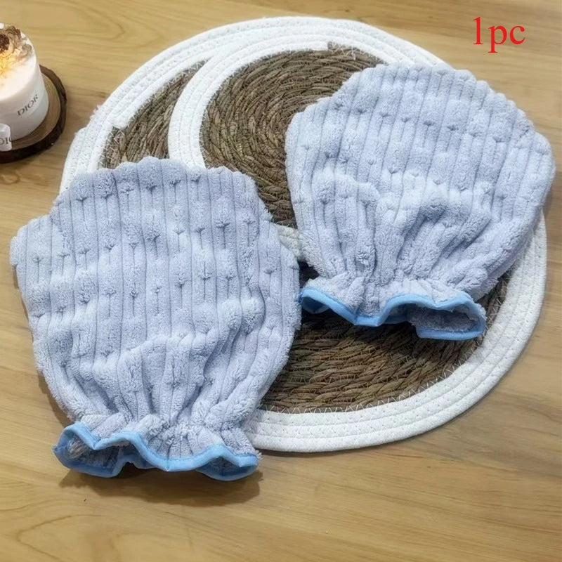 Pet Bath Towels Cat Dog Toy Quick-drying Bath Absorbent Glove Bath Towel Kitten Grooming Self Cleaning Massage Cat Accessories
