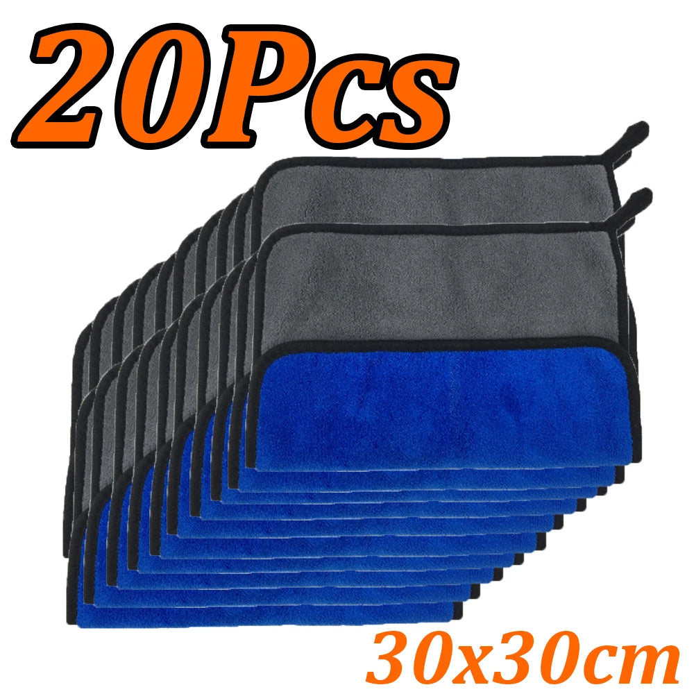 1-20Pcs Car Cleaning Towel Ultra-fine Fiber Household Car Wash and Cleaning Towel Care Cloth Car Parts Cleaning Kit