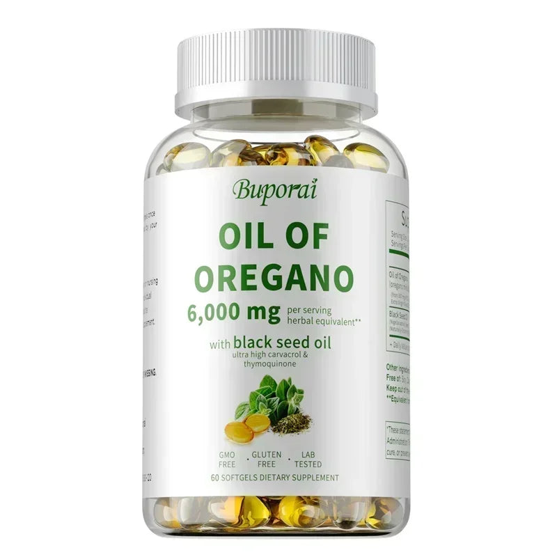 Oil of Oregano Supplements - for Digestion, Detoxification, Heart Health & Intestinal Health, Immune Support